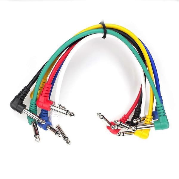 6 Farger Elektrisk Gitar Effekt Patch Kabel Wire Audio Tilkoblingskabel