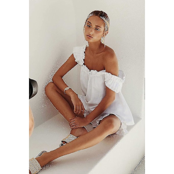 Dam 2-delat Set Sommar Mode Volang Cami Och Casual Shorts Set Bomulls Pyjamasset-ZZY