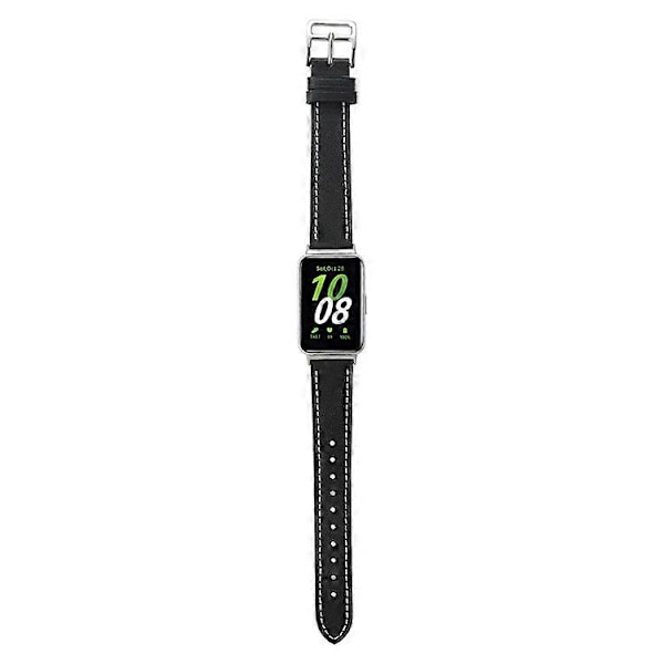 Kompatibel med Samsung Galaxy Fit3 Ægte Læder Urrem Udskiftning Black