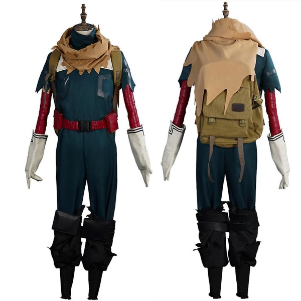 2023 Anime My Hero Cosplay Academia Midoriya Izuku Cosplay Kostym Peruk Vuxna Män Byxor Kappa Bälte Peruk Kostymer Halloween kostym bag only XXL