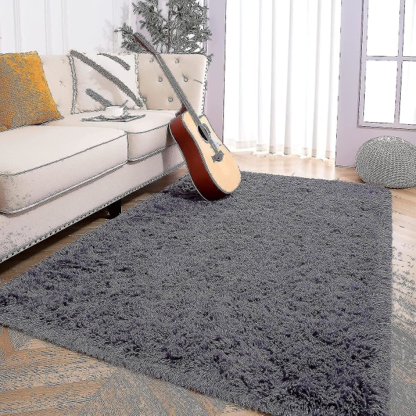 Knfe Soft Fluffy Area Mattor För Sovrum Barnrum Plysch Shaggy Nursery Matta Furry Throw Mattor För Pojkar Gi-3,3 * 4 Feet-lila Grå