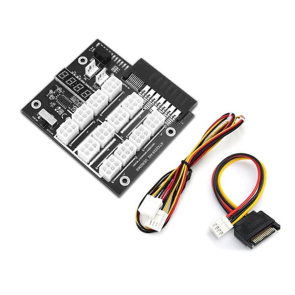 12V 6-pin GPU/PSU Breakout Board Ethereum ETH BTC Mining Strømforsyningsadapter
