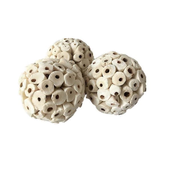 3-pack Hamster Tuggleksak Sola Foderbollar 6 cm Växtboll Mjuk Rivbar