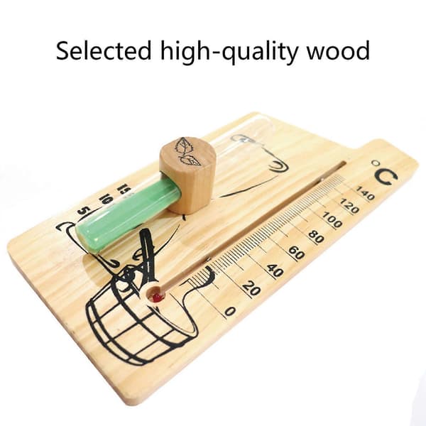 2 i 1 Sauna Termometer Sandtimer Timeglas Træ Termometer Temp Måler