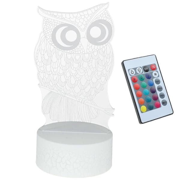 Sovrum Uggla Dekor Lampa 3D Stereoskopisk USB-driven Färgskiftande 1 Set