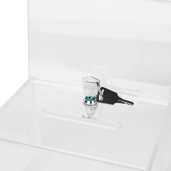 Akryl Donasjonsboks - Boks for Stemmegivning, Veldedighet, Avstemninger, Undersøkelser, Lotterier, Konkurranser, Råd, Tips