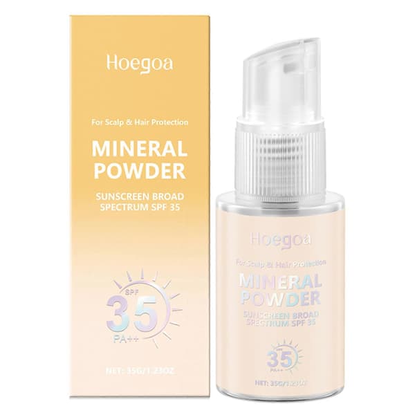 SPF35 Solskyddspuder för Hårbotten, Lättviktig och Icke-Fet Formula, Resevänlig Hårbottenlindring