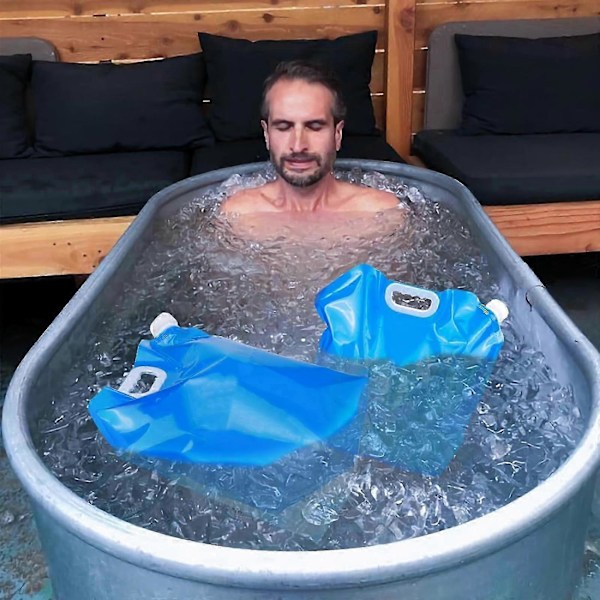 2 isbade poser, 5L+10L koldtvandsbad tilbehør, isbad pose til hjemmet, koldtvands badekar til atleter, bærbar isspand kold terapi -GSL