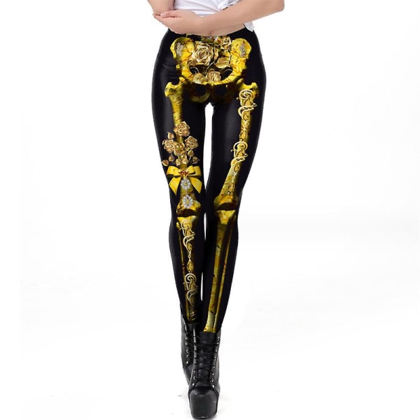 Halloween leggingsit naisille Hauskat graafiset joustavat housut style 4 XL