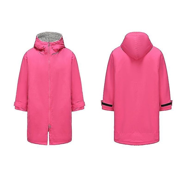 Äventyrshuva för barn, vattentät regnrock med varm mantel Pink gray Below 135cm