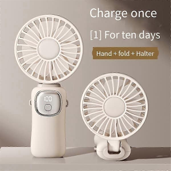 Sammenklappelig Digital Håndholdt Ventilator 3600mAh Desktop Mini Ventilator USB Genopladelig Sommer Køleventilator