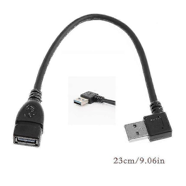 USB 3.0 A Vänster/Höger Vinkel 90 Graders Hane Till Hona Adapter Kabel Förlängningssladd-AE