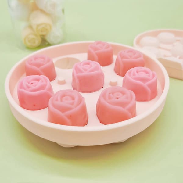 3D Silikon Rosform Isbitar Bricka Mångsidig DIY Isboll Schablon