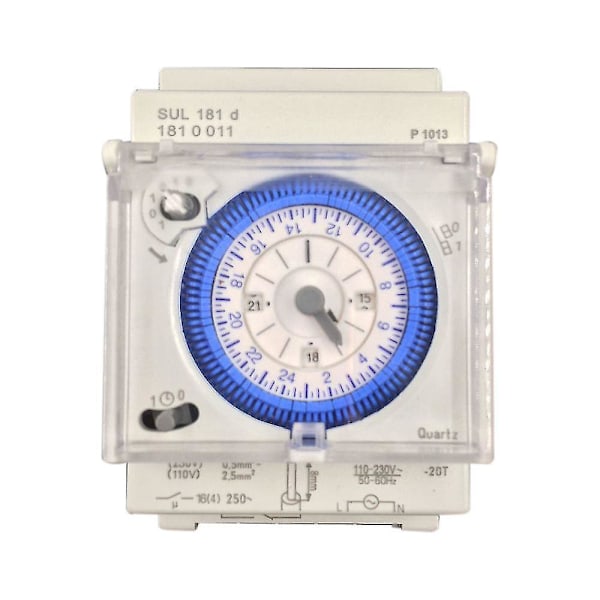 Analog Mekanisk Timer Switch 110v-220v 24 Timer Daglig Programmerbar 15min Indstilling Tidsrelæ