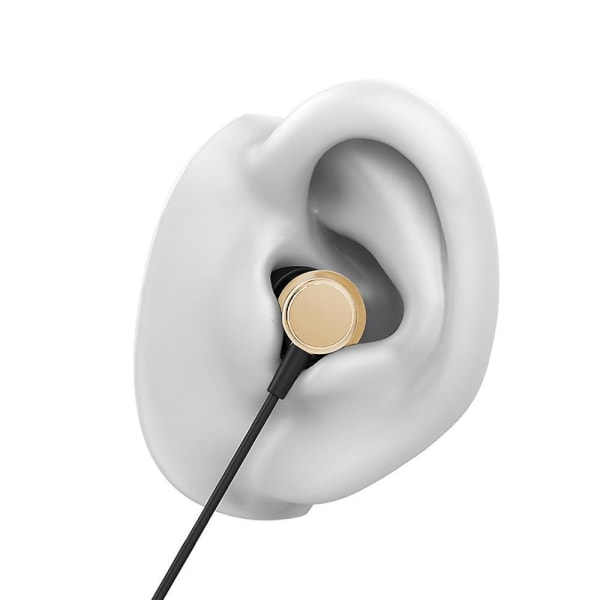 Kablede ørepropper i øret-hodetelefoner med mikrofon, øretelefoner med mikrofon og volumkontroll, basskompatibel med Iphone, Apple, datamaskin, bærbar PC gold