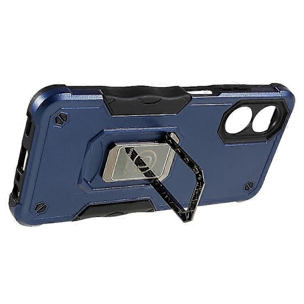 Kompatibelt Skal för Oppo A17 4G Anti-drop, PC + TPU Skyddsskal med Ringstativ Blue