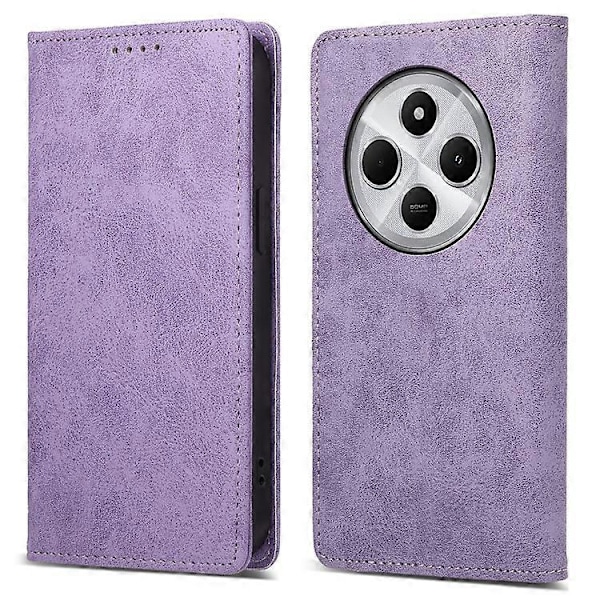 DF-05 Yhteensopiva Xiaomi Redmi 14C 4G Lompakkokotelo RFID PU Nahkainen Puhelinkuori Purple