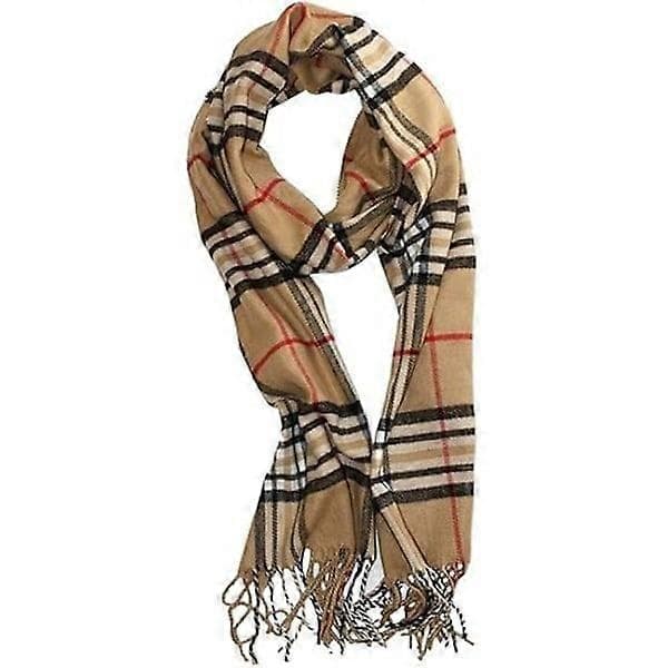Superblødt Klassisk K Cashmere-lignende Vintertørklæde Kameltern