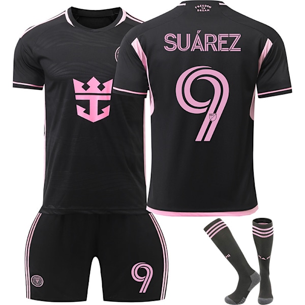 24-25 Miami Jersey Away Vuxen Barn Kortärmad Fotbollskläder Kostym Nr.9 Suarez Nr.10 Väst NO.10 With Socks 22