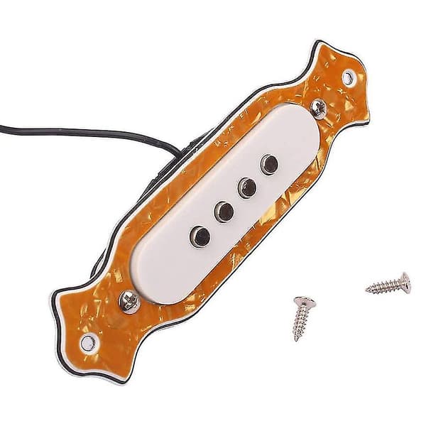 Förkopplad Humbucker för 4-strängad Cigar Box Gitarr med Volym- och Tonkontrollratt Gul