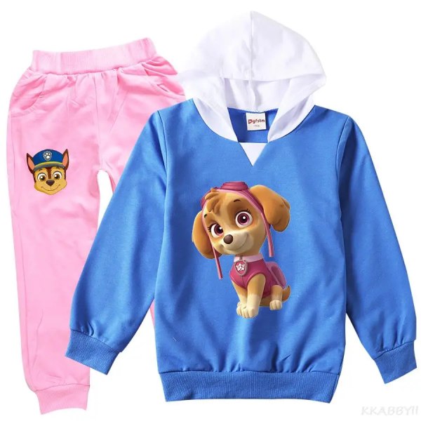 PAW PATROL Barnkläder Tecknade Flickkläder Set Vår Höst Kläder Kostym Toppar och byxor Baby Girl Höst Outfits style 15 150