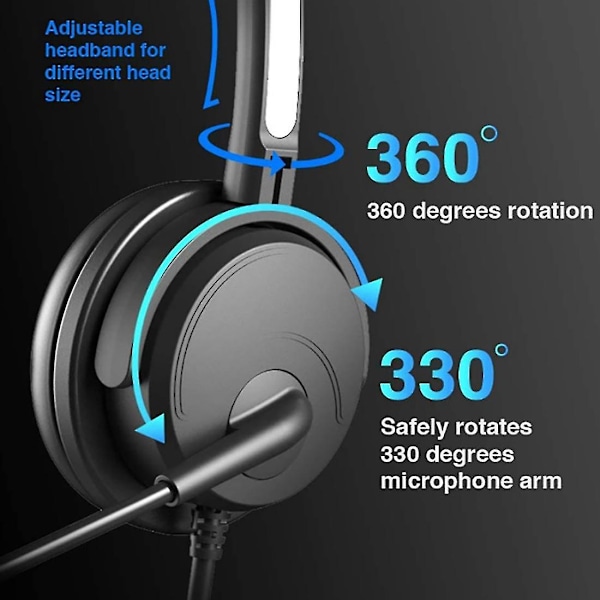 Enkelt Øretelefon Headset Bærbart Audiovisuelt Headset Computer Mobiltelefon USB Interface