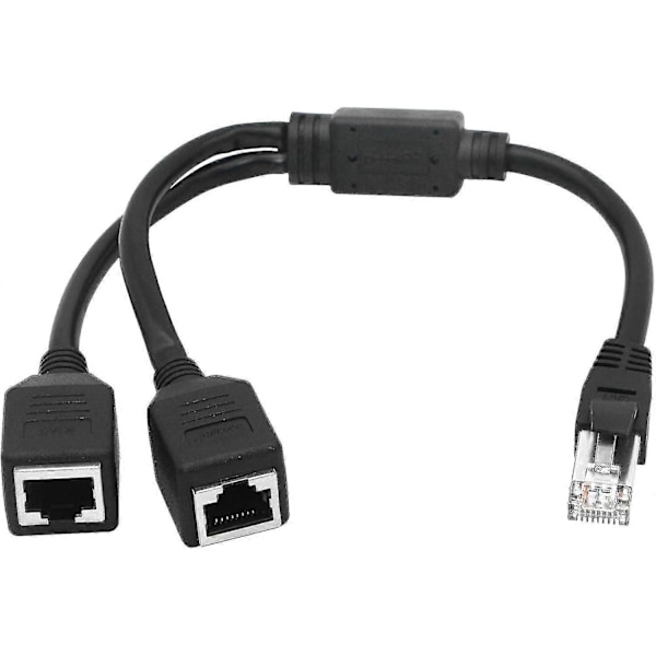 Ethernet-verkkojakaja, 1 uros - 2 naaras Y-sovitinkaapeli, Ethernet-jatkopistoke, hww
