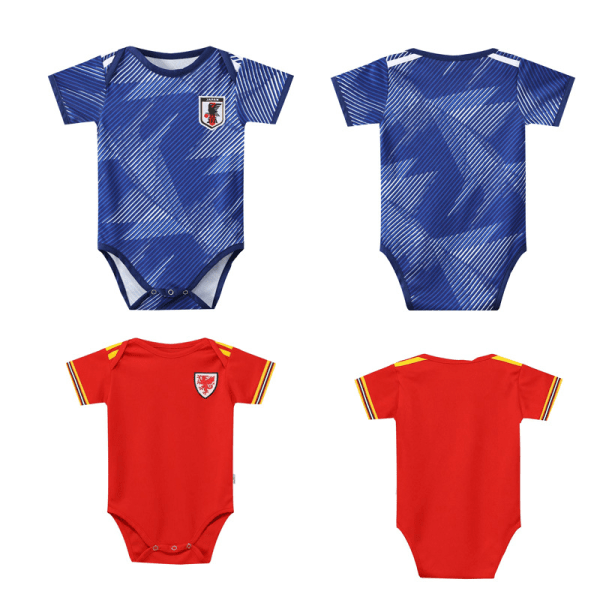 VM baby fodbold trøje Brasilien Mexico Argentina BB baby kravledragt jumpsuit Wales Size 12 (12-18 months)