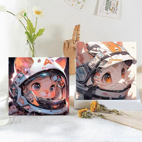DIY Måla efter nummer-kit, Air Cat Force Astro Cat Enkla måla efter nummer-kit 1