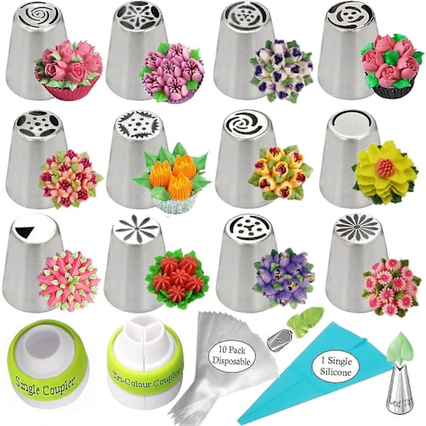 Ryska Spritstyllar Set Tårtdekorationskit Blomsterspritstyllar Set