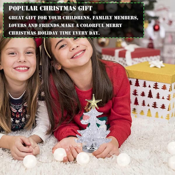 USB Strøm Multicolor Skrivebord Glødende LED Juletræ 28 cm