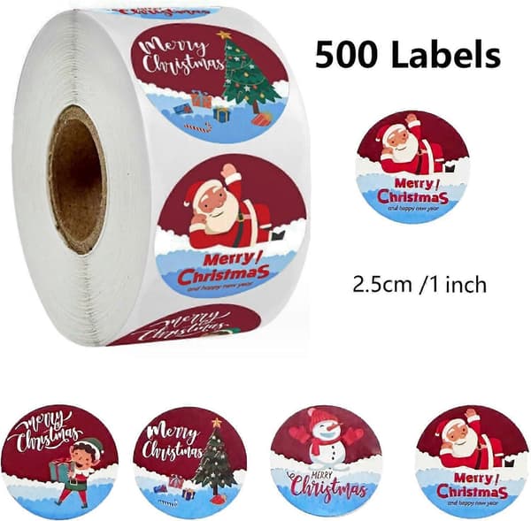 Julemerkelapper Julemerkelapper God Jul-merkelapper runde selvklebende julemerkelapper
