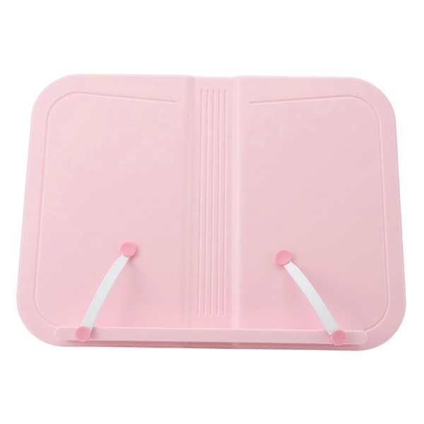 Justerbar bogholder til læsning med sideclips, lærebogsholder til tablet, opskriftsbog, pink basisversion