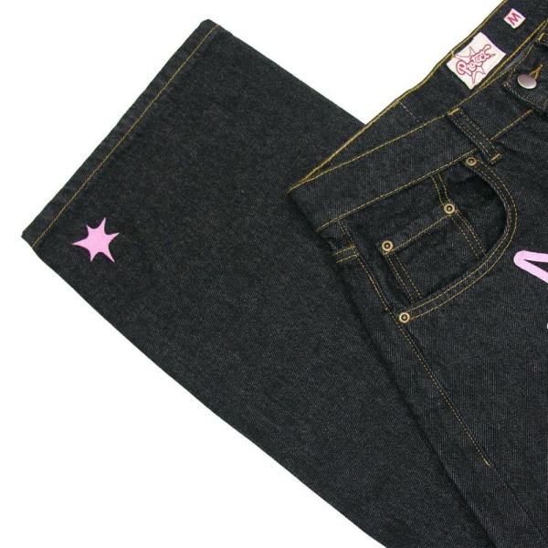 Retro miesten housut Street Summer Casual suorat housut black pink XL