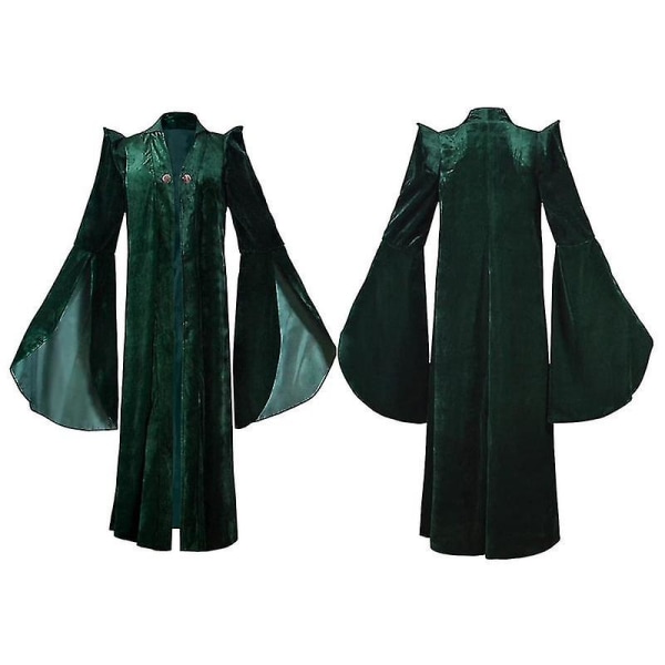 Halloween Kvinnors Professor McGonagall Häxdräkt Häxkappa Robe med hatt 140cm