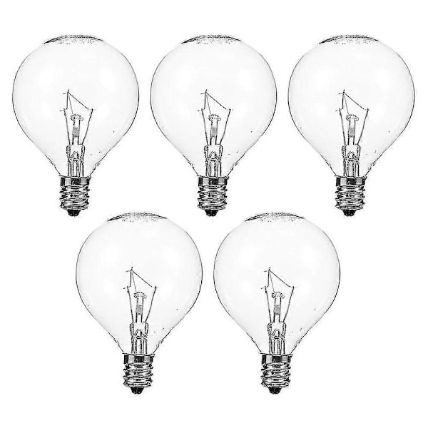 5 stk. E12 Duftvoks Diffuser Lampe 25W Dimbar Globe Klar Lyspære [JKW]