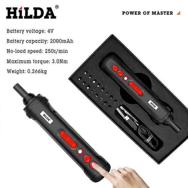 Trådløs elektrisk skrutrekker, 2000mAh