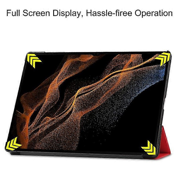 Kompatibelt Skal för Samsung Galaxy Tab S10 Ultra Anti-Drop Läderställ Tablet Cover Red