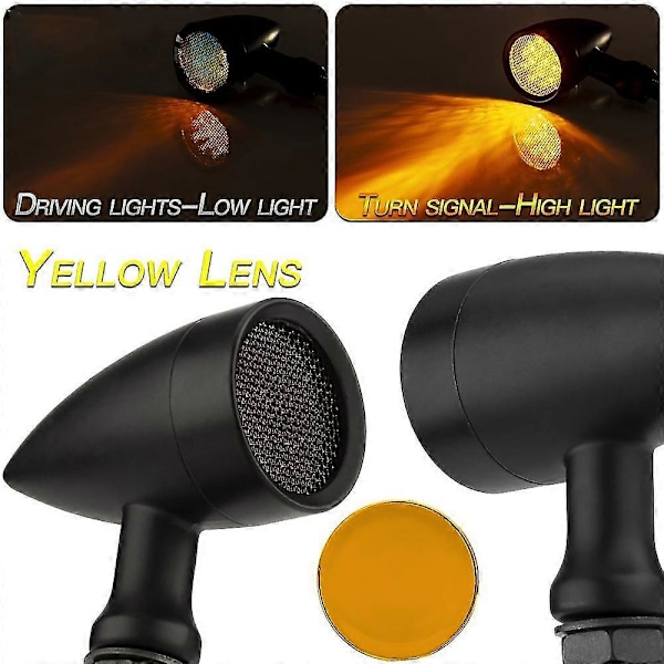 10 mm moottoripyörän retro LED-vilkku jarruvalo verkkolinssillä Chopperiin