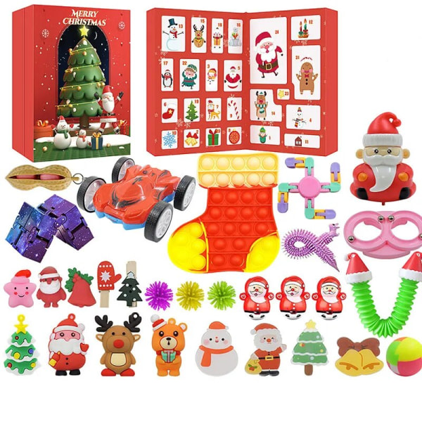 Jul Adventskalender Present Anti Stress Leksaker Kit Stress Relief Squeeze Present Surprise Blind Box Julklappar till barn Tonåringar style 10