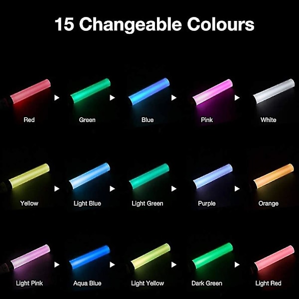 LED Glow Stick Party Blinkende Lys, 15 Fargeskiftende 2 Lysmoduser Y
