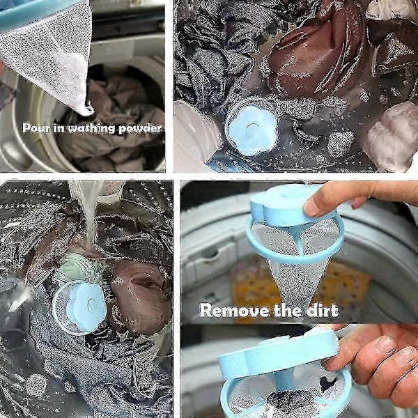 4-pack Lintfångare för Tvätt, Djurhårsavlägsnare för Tvätt, Flytande Lintnätpåse för Tvättmaskin Återanvändbar