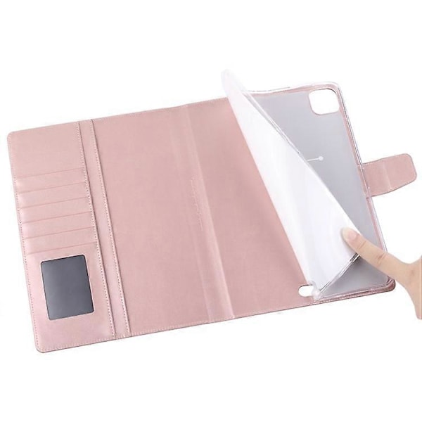 HANMAN Mill Series Kompatibel med iPad Pro 11-tum (2018) / (2020) / (2021) / iPad Air (2020) / (2022) Stöttåligt PU Läderfodral PinkGold