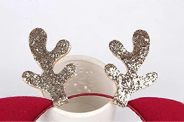Julehodebånd, elg gevir katteøre glitter hodebånd hårtilbehør hodeplagg