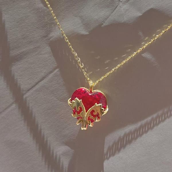 Mode Hjerte Krystal Vedhæng Halskæde Statement Smykker Valentinsdag Gave