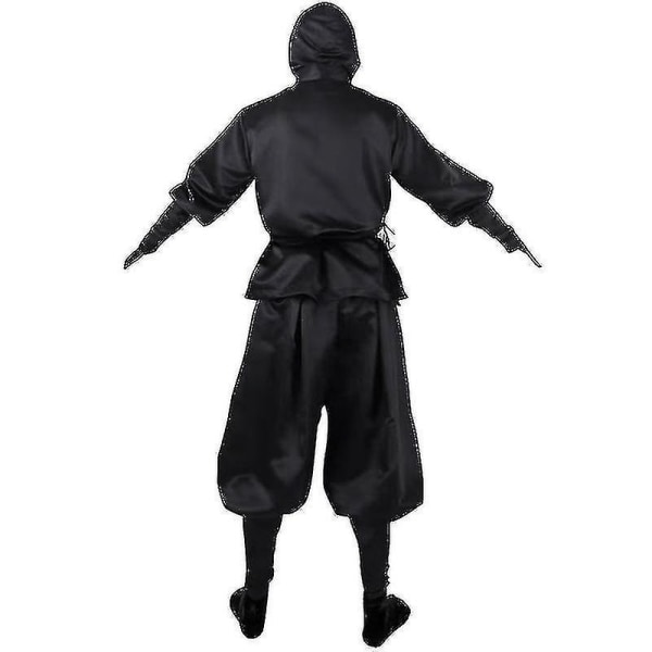 Halloween kostym Japansk manlig svart ninja cosplay kostym S