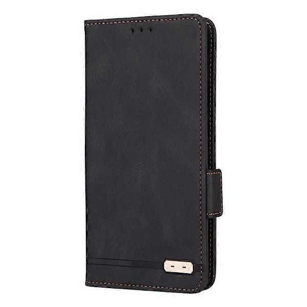 Kompatibelt för TCL 10L/10 Lite Hårdvarudesign Ställ Magnetisk Stängning Läder Mobiltelefonfodral Skydd med Plånbok Black