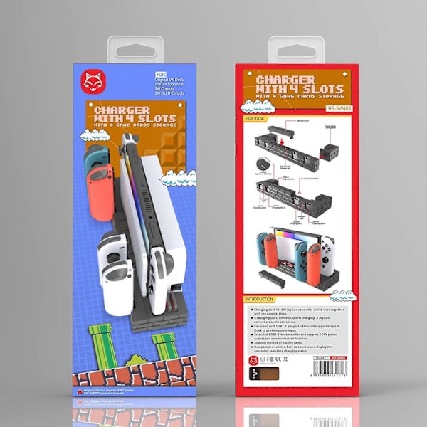 Opladningsholder Spilcontroller Opladerstander til Switch Joy Con Opbevaringshylde