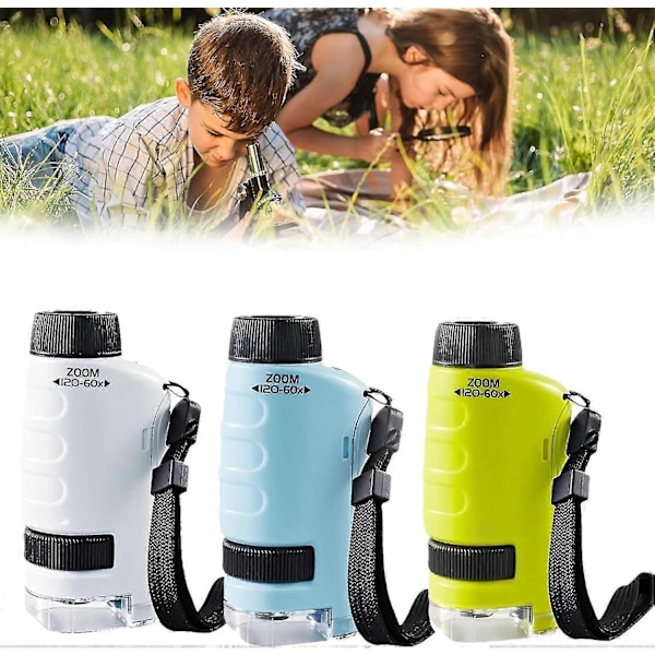 Minilabsters Miniscope Kids, Nyt Mini Labsters Bærbart Mikroskop, Lommemikroskop til Børn, Bærbart Mikroskop, Håndholdt Mikroskop