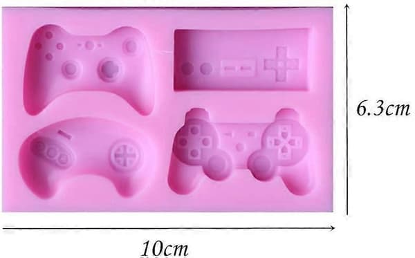 2 stk. Spillkontrollerform Sjokoladeform Silikonform for Cupcake Topper Dekor DIY Baking